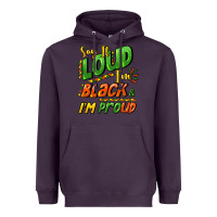 Plum Say it loud i'm black and i'm proud Heavyweight Hoodie - HowdyJamesFarm