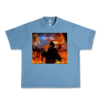 Pebble Blue western firefighters Urban Heavy Tee - MaliasSmallBusiness