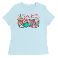 Baby Blue valentines day gnomes coffee cups Ladies Tee - Jasminsmagicworld