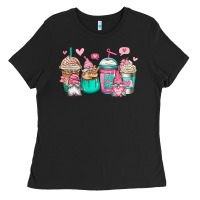 Black valentines day gnomes coffee cups Ladies Tee - Jasminsmagicworld