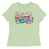 Matcha valentines day gnomes coffee cups Ladies Tee - Jasminsmagicworld