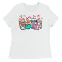 White valentines day gnomes coffee cups Ladies Tee - Jasminsmagicworld