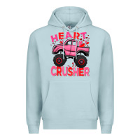 Blue Mist Heart crusher pink monster truck Valentine's Day Premium Hoodie - HowdyJamesFarm