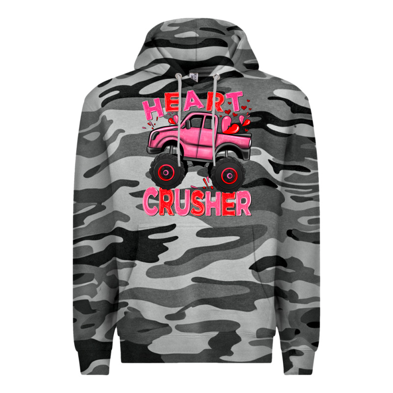 Heart Crusher Pink Monster Truck Valentine's Day Premium Hoodie by HowdyJamesFarm | Teevron