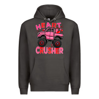 Smoke Heart crusher pink monster truck Valentine's Day Premium Hoodie - HowdyJamesFarm