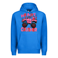 True Royal Heart crusher pink monster truck Valentine's Day Premium Hoodie - HowdyJamesFarm