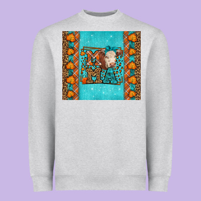Western Fall Cow Mama Heavyweight Sweatshirt Designed By Lillyallendesigns