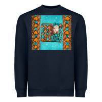 Navy Western Fall Cow Mama Heavyweight Sweatshirt - LillyAllenDesigns