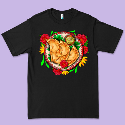 Empanadas Plate And Roses Premium Tee Designed By Adodesignshop