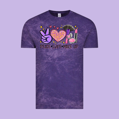 Peace Love Make Up Vintage Tee Designed By Maliassmallbusiness