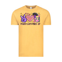 Vintage Mustard peace love make up Vintage Tee - MaliasSmallBusiness