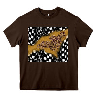 Chocolate Brown racing glitter leopard Heavy Core Tee - JahusDesignShop