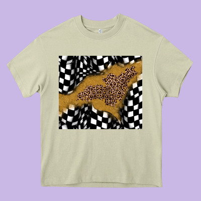 Racing Glitter Leopard Heavy Core Tee Designed By Jahusdesignshop