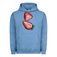 Pigment Pebble Blue strawberries 1 Urban Hoodie - BundleAndBundleShop