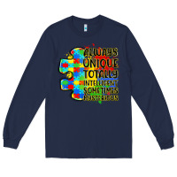 Navy always unique totally intelligent sometimes myster Long Sleeve Tee - LillyAllenDesigns