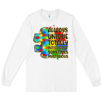White always unique totally intelligent sometimes myster Long Sleeve Tee - LillyAllenDesigns