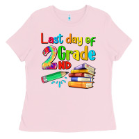 Bubblegum Pink last day of second grade Ladies Tee - Artiststas