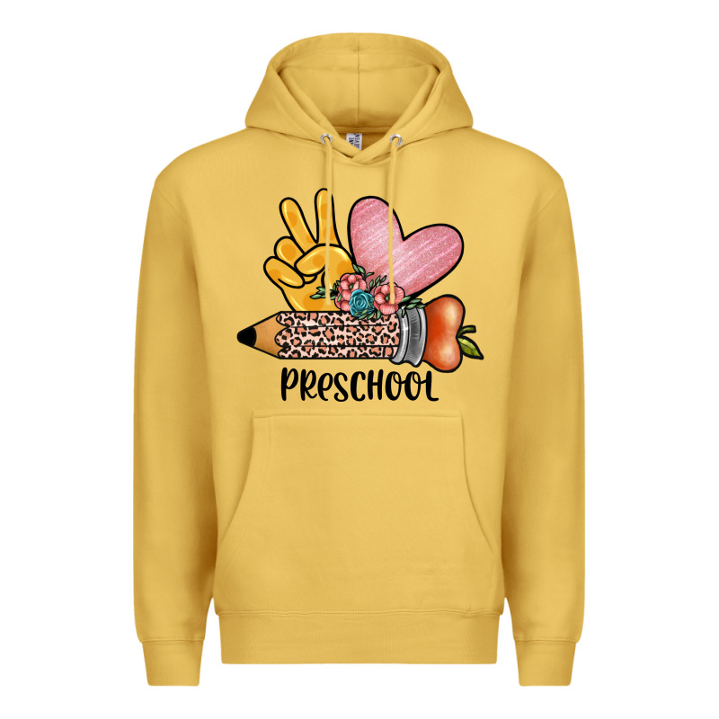 Peace Love Preschool Premium Hoodie by JahusDesignShop | Teevron