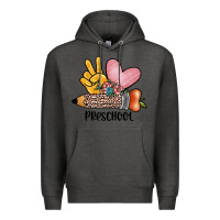 Charcoal Heather peace love preschool Premium Hoodie - JahusDesignShop