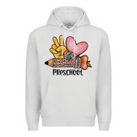 Dove Grey peace love preschool Premium Hoodie - JahusDesignShop