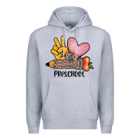Heather Grey peace love preschool Premium Hoodie - JahusDesignShop