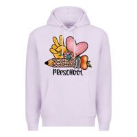 Lilac peace love preschool Premium Hoodie - JahusDesignShop