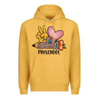 Mustard peace love preschool Premium Hoodie - JahusDesignShop