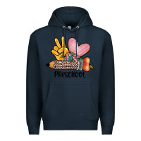 Navy peace love preschool Premium Hoodie - JahusDesignShop