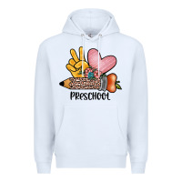 White peace love preschool Premium Hoodie - JahusDesignShop