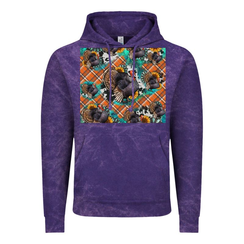Thanksgiving Turkey Sunflower Turquoise Vintage Hoodie by NancyCooperArtShop | Teevron