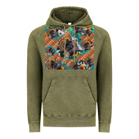 Vintage Olive Thanksgiving Turkey sunflower turquoise Vintage Hoodie - NancyCooperArtShop