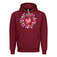 Burgundy breast cancer sunflower Zipper Hoodie - texasbilliewilder