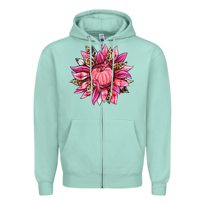 Breast Cancer Sunflower Zipper Hoodie by texasbilliewilder | Teevron