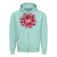 Seafoam breast cancer sunflower Zipper Hoodie - texasbilliewilder