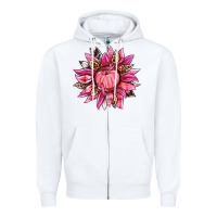 White breast cancer sunflower Zipper Hoodie - texasbilliewilder