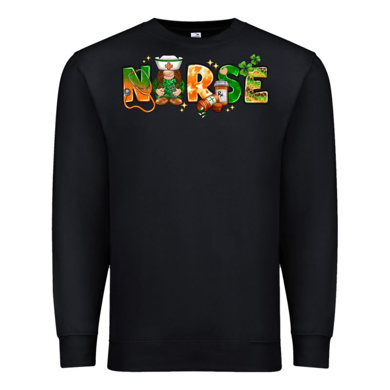 St. Patrick's Day Nurse With Gnome Premium Sweatshirt by HowdyJamesFarm | Teevron