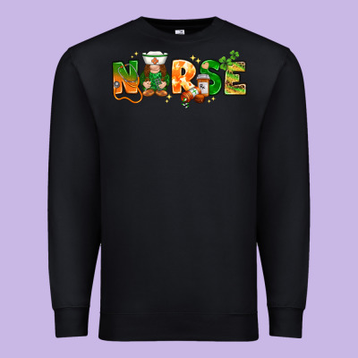 St. Patrick's Day Nurse With Gnome Premium Sweatshirt Designed By Howdyjamesfarm