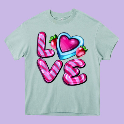 Love With Strawberry Candy Heavy Core Tee Designed By Adodesignshop