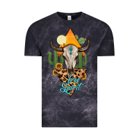 Cloud Black free spirit bull skull Vintage Tee - MaliasSmallBusiness