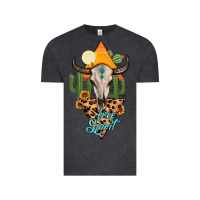 Vintage Black free spirit bull skull Vintage Tee - MaliasSmallBusiness