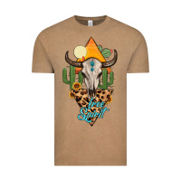 Vintage Coffee free spirit bull skull Vintage Tee - MaliasSmallBusiness