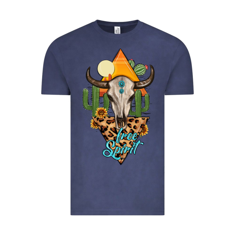 Free Spirit Bull Skull Vintage Tee by MaliasSmallBusiness | Teevron