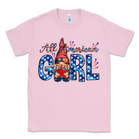 Bubblegum Pink all american girl with gnome Classic Tee - NancyCooperArtShop
