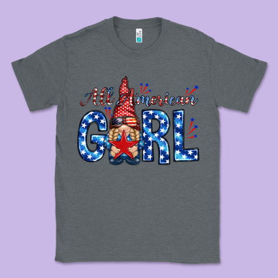 All American Girl With Gnome Classic Tee Designed By Nancycooperartshop