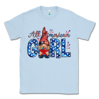 Dusty Blue all american girl with gnome Classic Tee - NancyCooperArtShop
