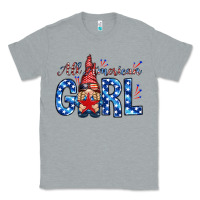 Heather Grey all american girl with gnome Classic Tee - NancyCooperArtShop