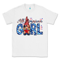White all american girl with gnome Classic Tee - NancyCooperArtShop