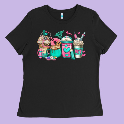 Rt Respiratory Therapist Coffee Cups Ladies Tee Designed By Jasminsmagicworld
