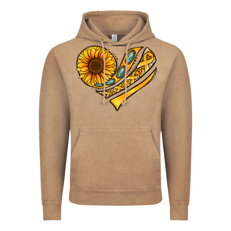Childhood Cancer Awareness Heart Vintage Hoodie by NancyCooperArtShop | Teevron