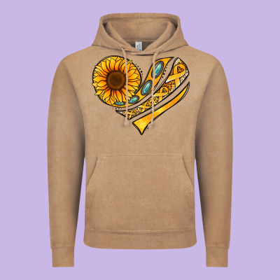 Childhood Cancer Awareness Heart Vintage Hoodie Designed By Nancycooperartshop
